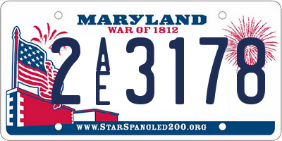 MD license plate 2AE3178