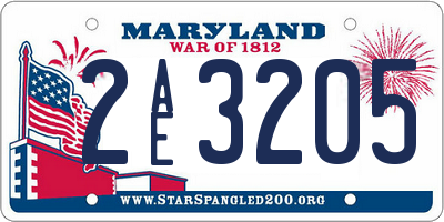 MD license plate 2AE3205