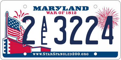 MD license plate 2AE3224