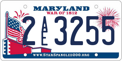 MD license plate 2AE3255