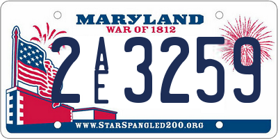 MD license plate 2AE3259