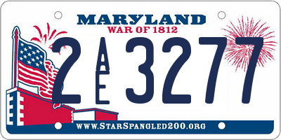 MD license plate 2AE3277