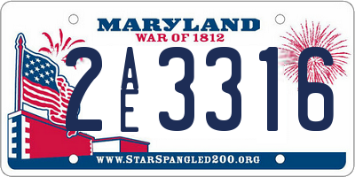MD license plate 2AE3316