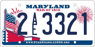 MD license plate 2AE3321