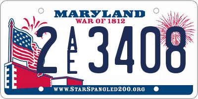 MD license plate 2AE3408