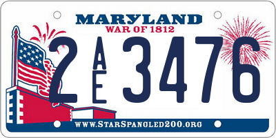 MD license plate 2AE3476