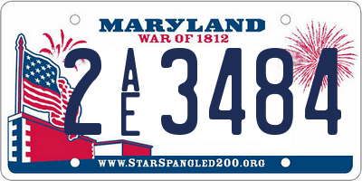 MD license plate 2AE3484