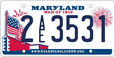 MD license plate 2AE3531
