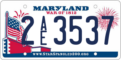 MD license plate 2AE3537