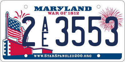 MD license plate 2AE3553