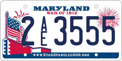MD license plate 2AE3555