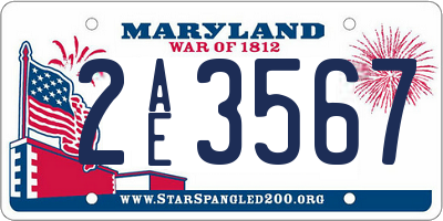 MD license plate 2AE3567