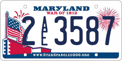 MD license plate 2AE3587