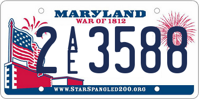 MD license plate 2AE3588