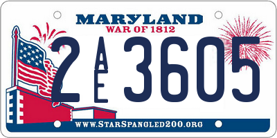 MD license plate 2AE3605
