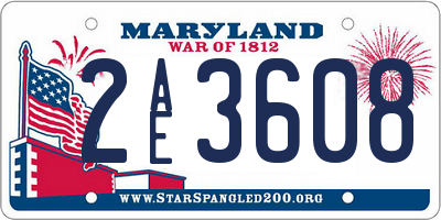 MD license plate 2AE3608
