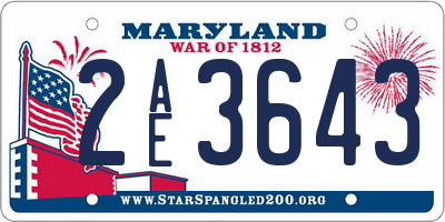 MD license plate 2AE3643
