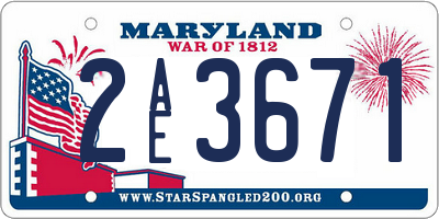 MD license plate 2AE3671