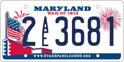 MD license plate 2AE3681