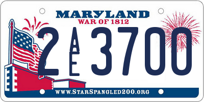 MD license plate 2AE3700