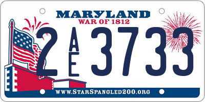 MD license plate 2AE3733