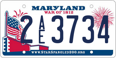 MD license plate 2AE3734
