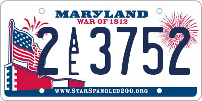 MD license plate 2AE3752