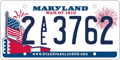 MD license plate 2AE3762