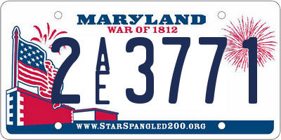 MD license plate 2AE3771