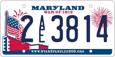 MD license plate 2AE3814
