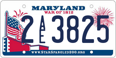 MD license plate 2AE3825