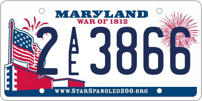 MD license plate 2AE3866