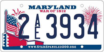MD license plate 2AE3934