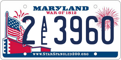 MD license plate 2AE3960