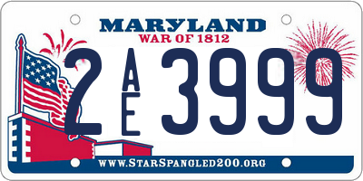 MD license plate 2AE3999