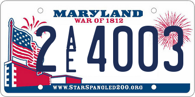 MD license plate 2AE4003