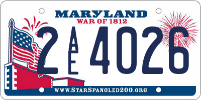 MD license plate 2AE4026