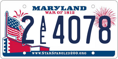 MD license plate 2AE4078