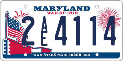 MD license plate 2AE4114