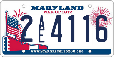 MD license plate 2AE4116