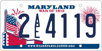 MD license plate 2AE4119