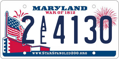 MD license plate 2AE4130