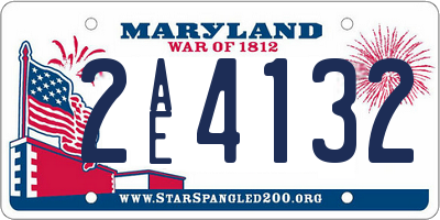 MD license plate 2AE4132