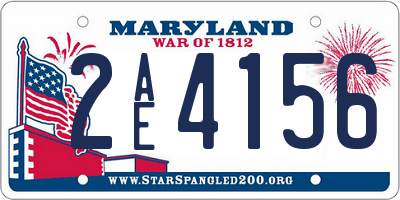 MD license plate 2AE4156