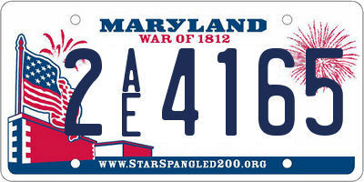 MD license plate 2AE4165