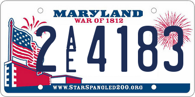 MD license plate 2AE4183