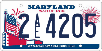MD license plate 2AE4205