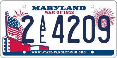 MD license plate 2AE4209