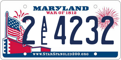 MD license plate 2AE4232
