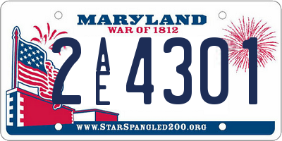 MD license plate 2AE4301